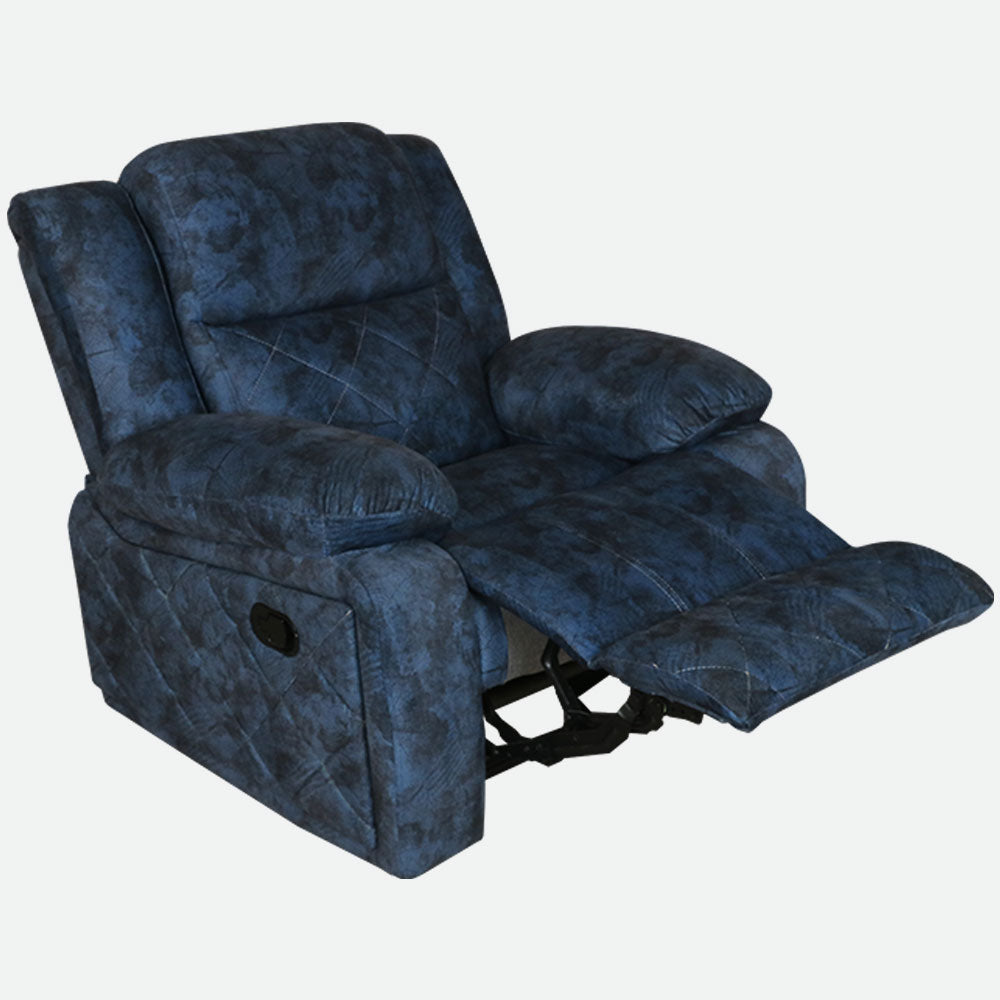 MAARK MANUAL RECLINER FABRIC SOFA SINGLE SEATER PISTHA BLUE COLOUR
