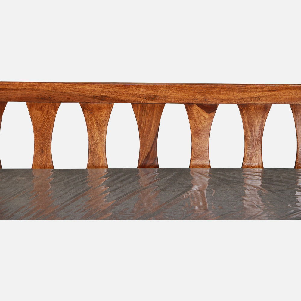 MAARK SHEESHAM WOOD DIWAN WITH CUSHION 4021 NATURAL FINISH SV