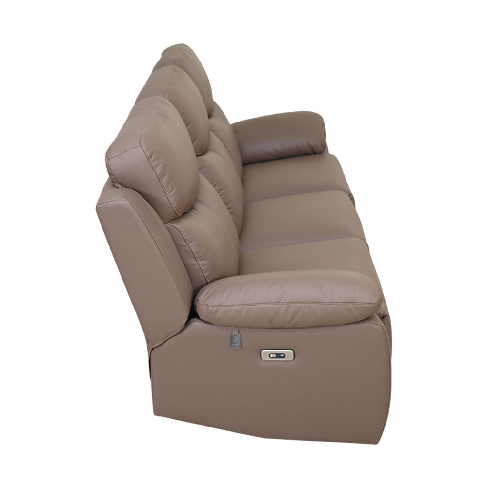 MAARK MOTORIZED RECLINER LEATHER SOFA SET (3R+2R+1R) 1406-CAMEL HT