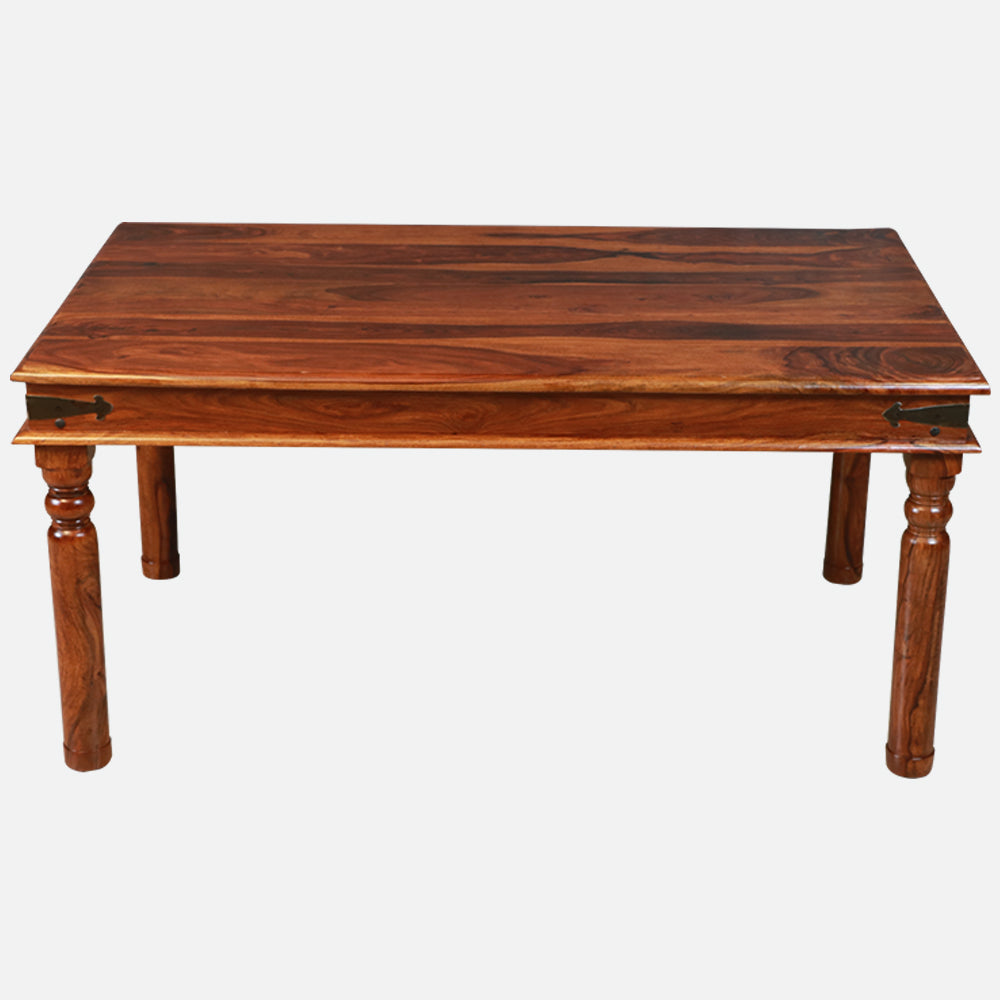 MAARK SHEESHAM WOOD 6 SEATER DINING SET (5.25*3) 1194 NATURAL FINISH SV