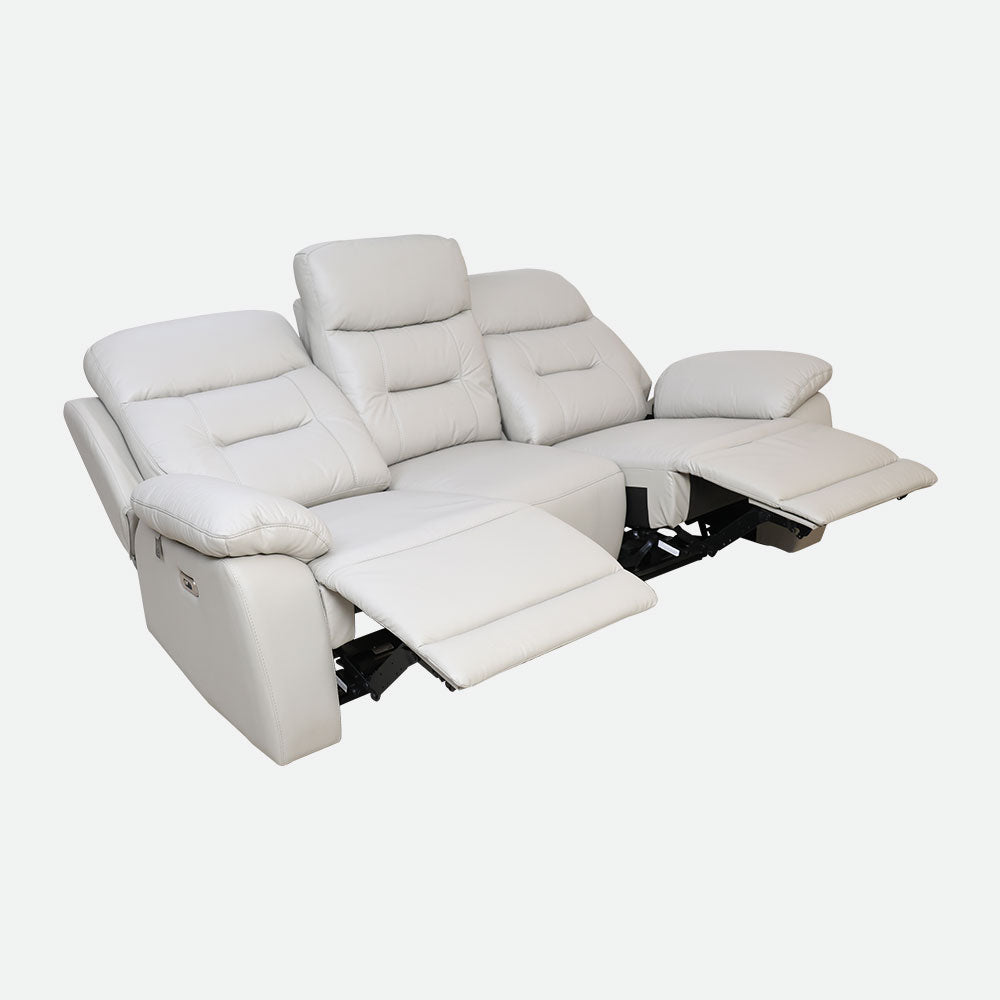MAARK MOTORIZED RECLINER LEATHER SOFA SET 3R+2R+1R 1407-9692-L. GRAY HT