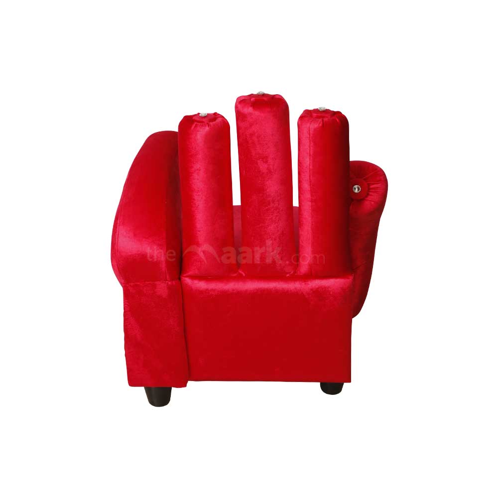 MAARK FABRIC SINGLE SEATER SOFA FINGER RED COLOUR