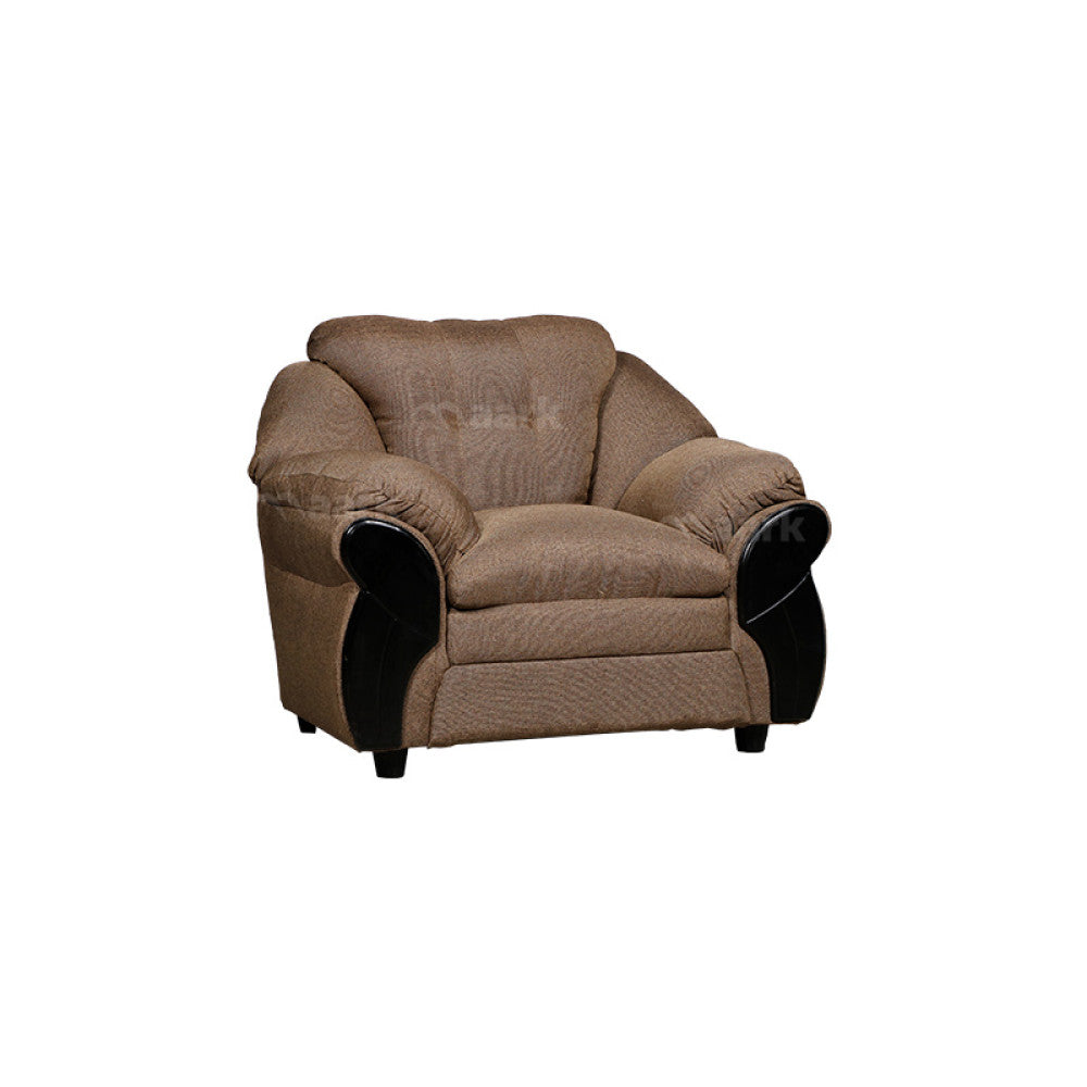 MAARK FABRIC SINGLE SEATER SOFA ROMANTIC BROWN COLOUR