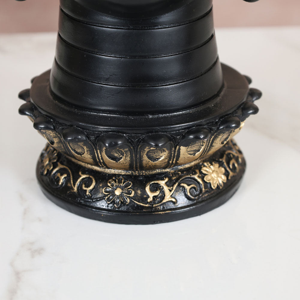 MAARK STATUE BIG BUDDHA FACE BLACK/GOLDEN 17" EH