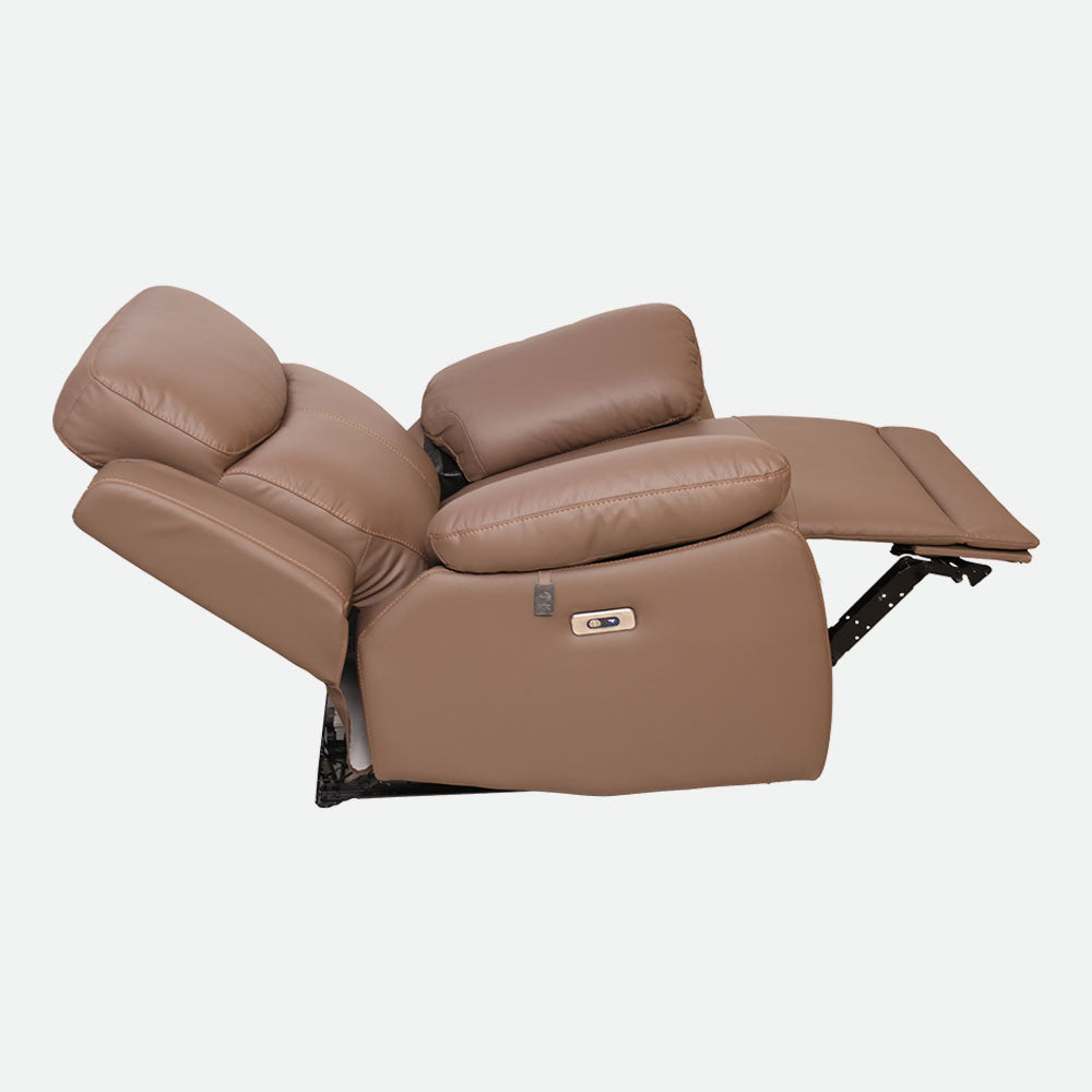 MAARK MOTORIZED RECLINER LEATHER SOFA SET 3R+2R+1R 1406 - CAMEL HT