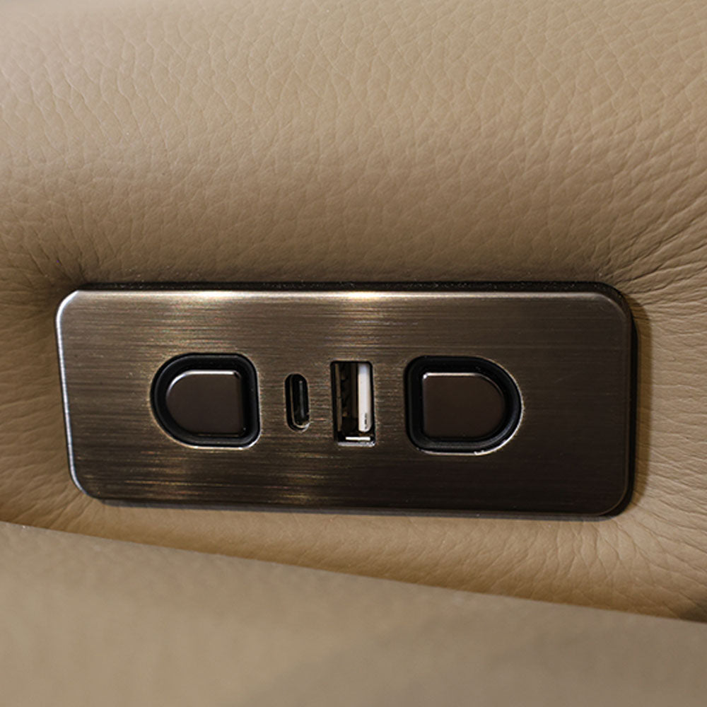 MAARK MOTORIZED RECLINER LEATHER SOFA SET (3R+2R) 2310 CAPPUCINO COLOUR HT