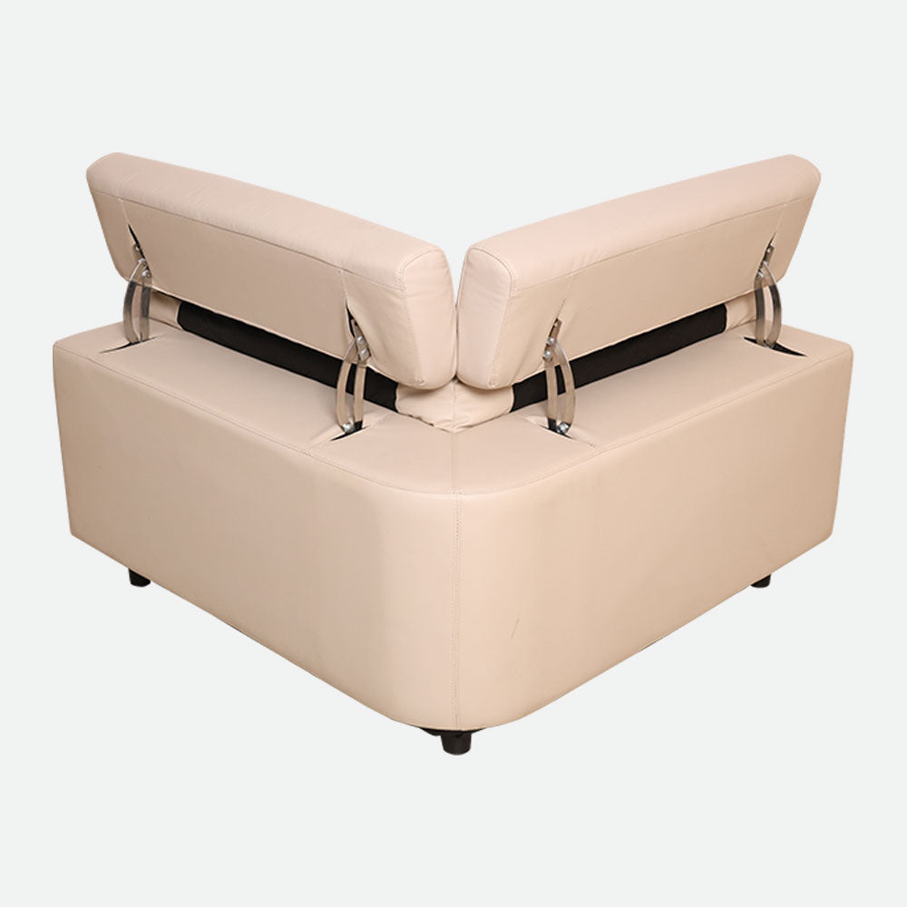 MAARK CORNER MOTORIZED RECLINER LEATHER SOFA 5 SEATER FJ345-663B CREAM WHITE COLOUR HT
