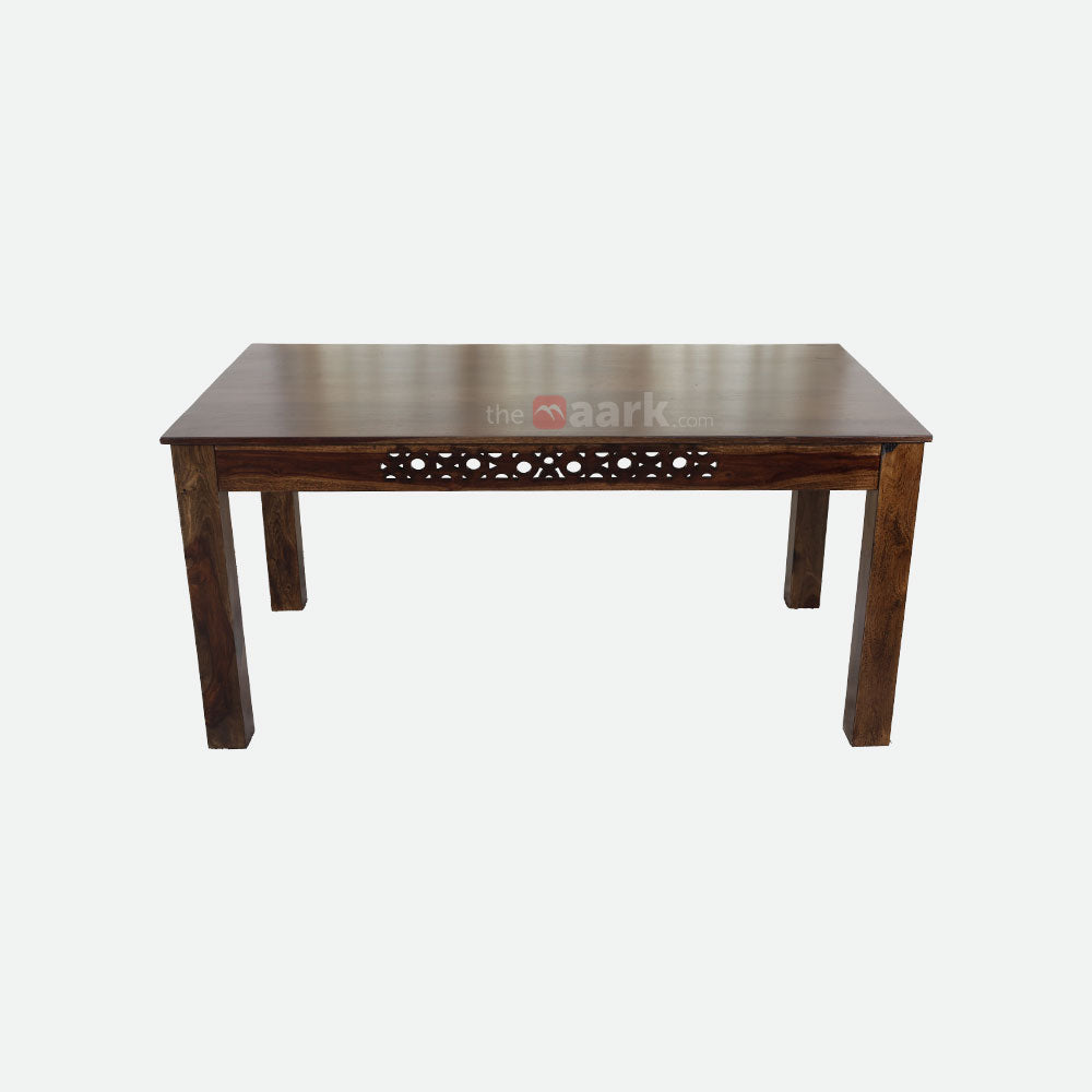 MAARK SHEESHAM WOOD 6 SEATER DINING SET (5.25*3) 1152 STONE FINISH SV