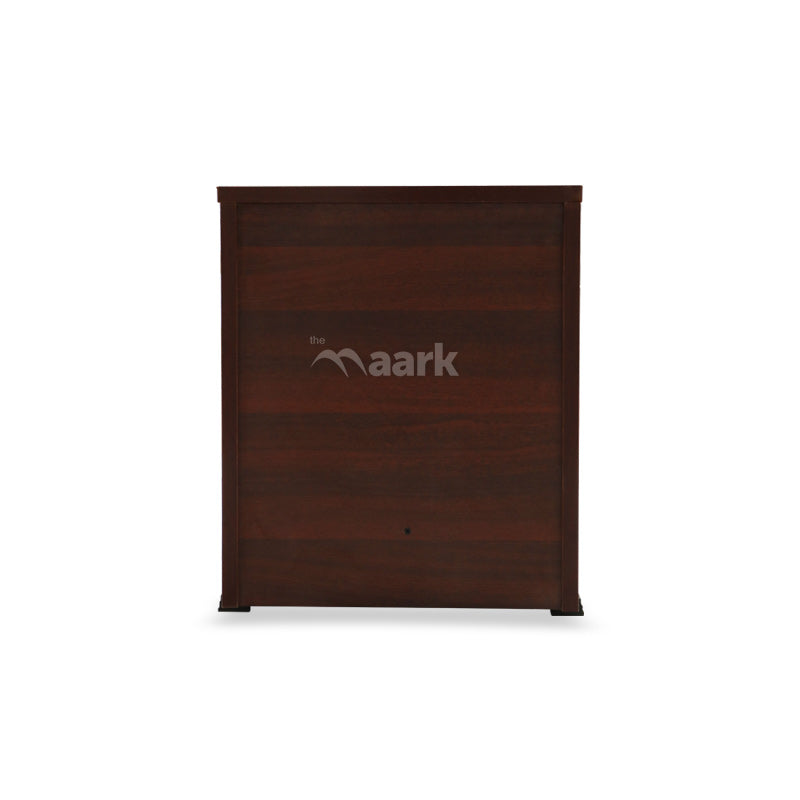 MAARK BED SIDE TABLE DOUBLE DRAW WALNUT COLOUR