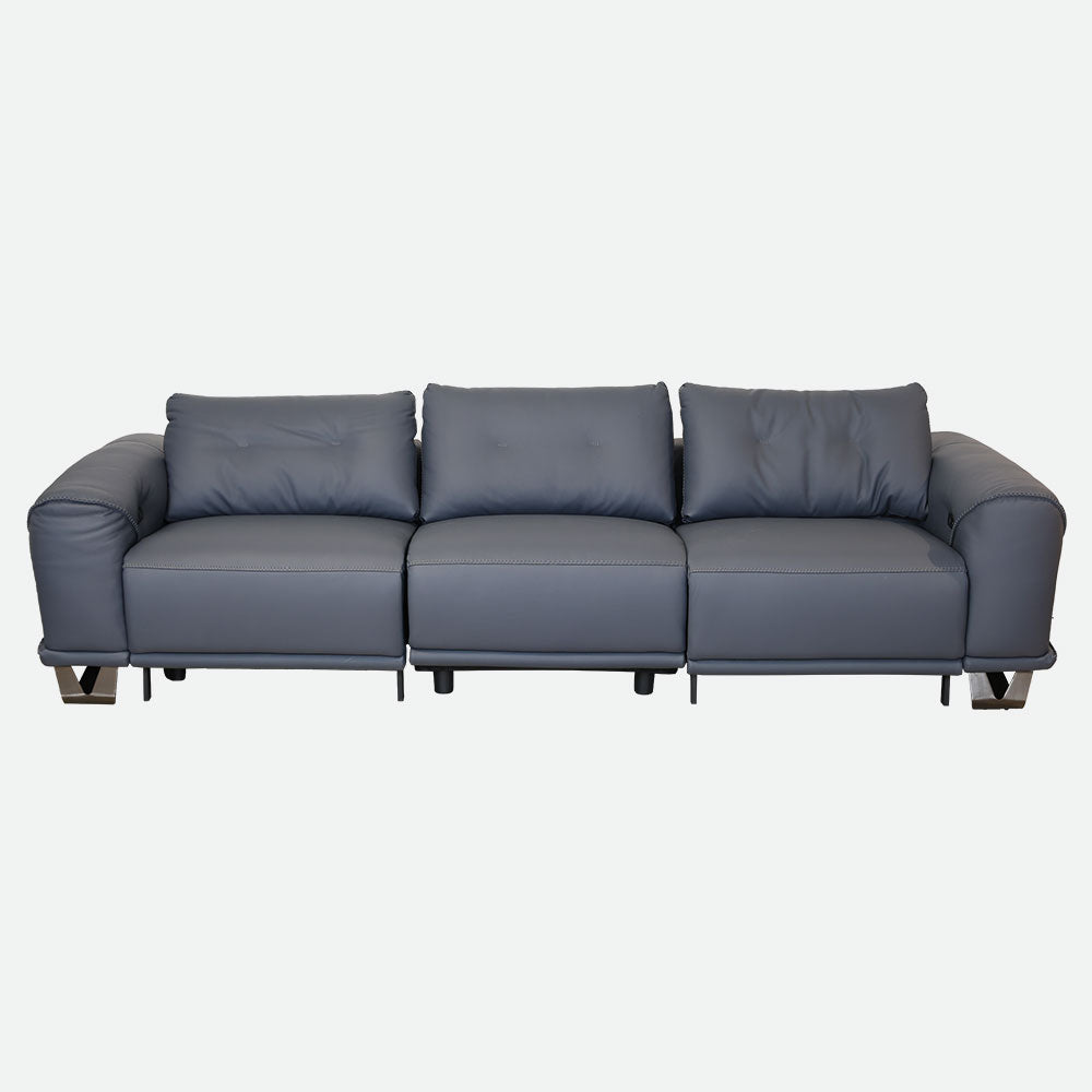 MAARK MOTORIZED RECLINER LEATHER SOFA SET (3R+2R) 2002 D.BLUE COLOUR HT