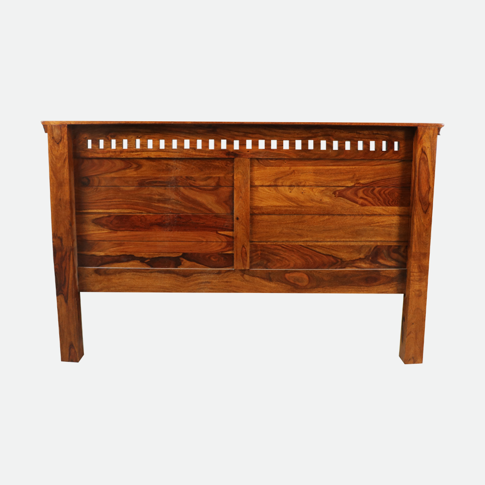 MAARK SHEESHAM WOOD QUEEN SIZE BED (5*6.5) 3081 NATURAL FINISH SV