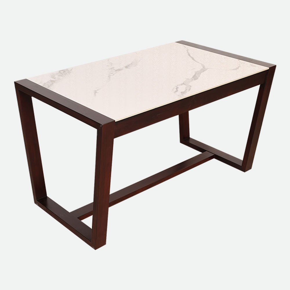 MAARK MARBLE TOP 4 SEATER DINING SET 4.75*3 (1+2+BENCH) WILLOW TT