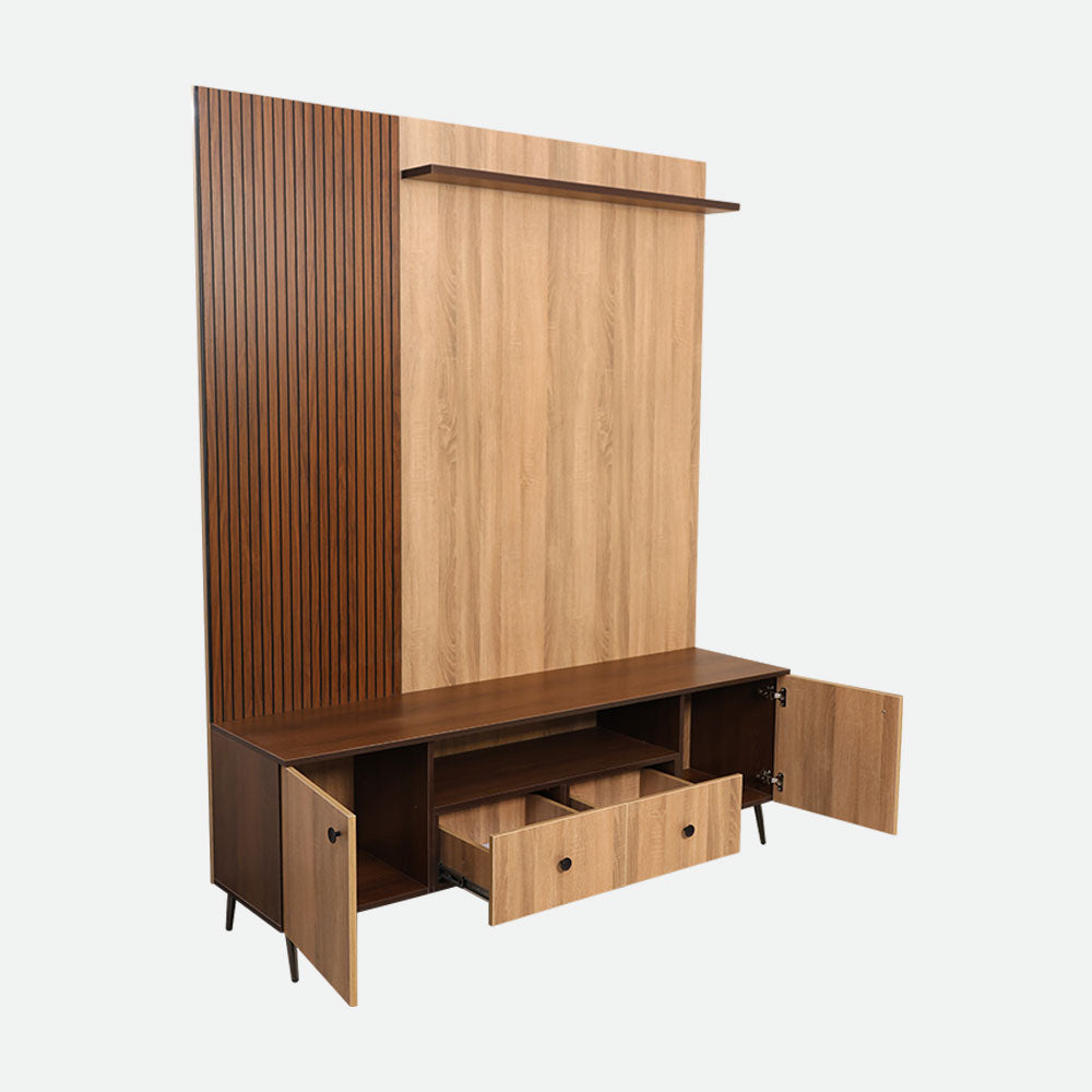 MAARK BOOM TV UNIT 7*6 WITH LOUVERS WITH 2 DRAWS