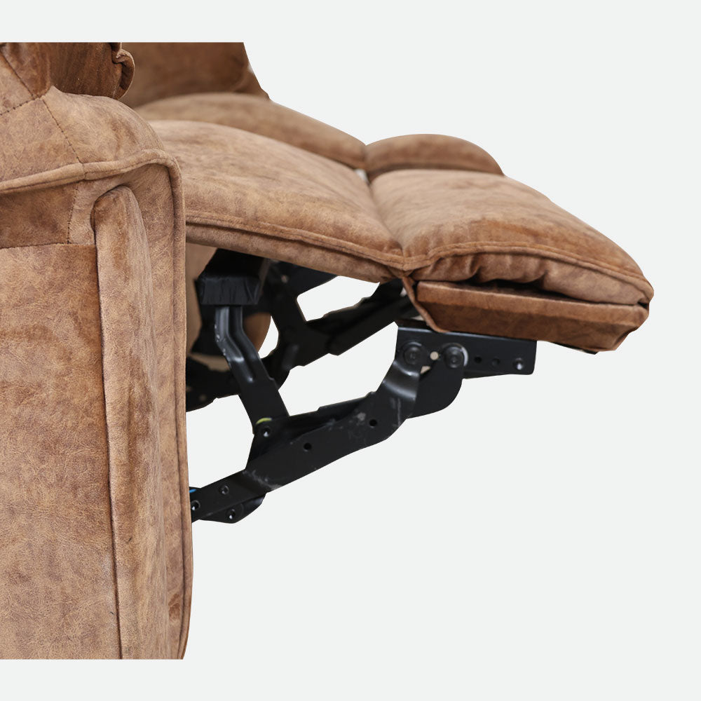 MAARK MANUAL RECLINER LEATHER SOFA SET (3+2+CONSOLE) MILKY WAY