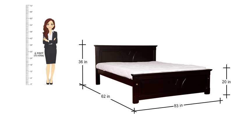 MAARK KING SIZE BED (6*6.25) GD SQUARE WALNUT COLOUR