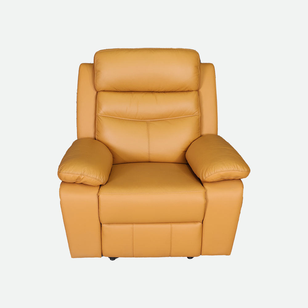 MAARK MANUAL RECLINER LEATHER SOFA 1266-9669 TAN COLOUR HT