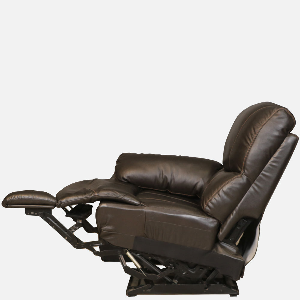 MAARK MANUAL RECLINER LEATHER SOFA THREE SEATER F8753-1015 WINE COLOUR HT