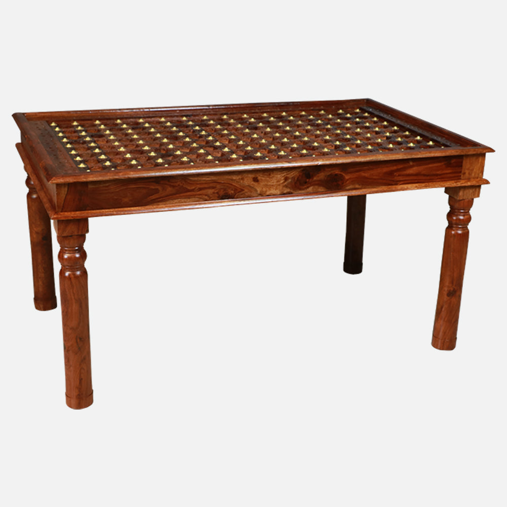 MAARK SHEESHAM WOOD 4 SEATER DINING SET (5*3) 1102 NATURAL FINISH SV