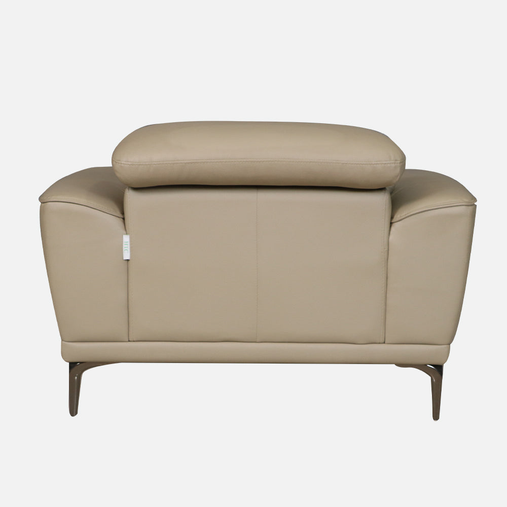 MAARK LEATHER SINGLE SEATER SOFA 7079 MOCHA COLOUR HT