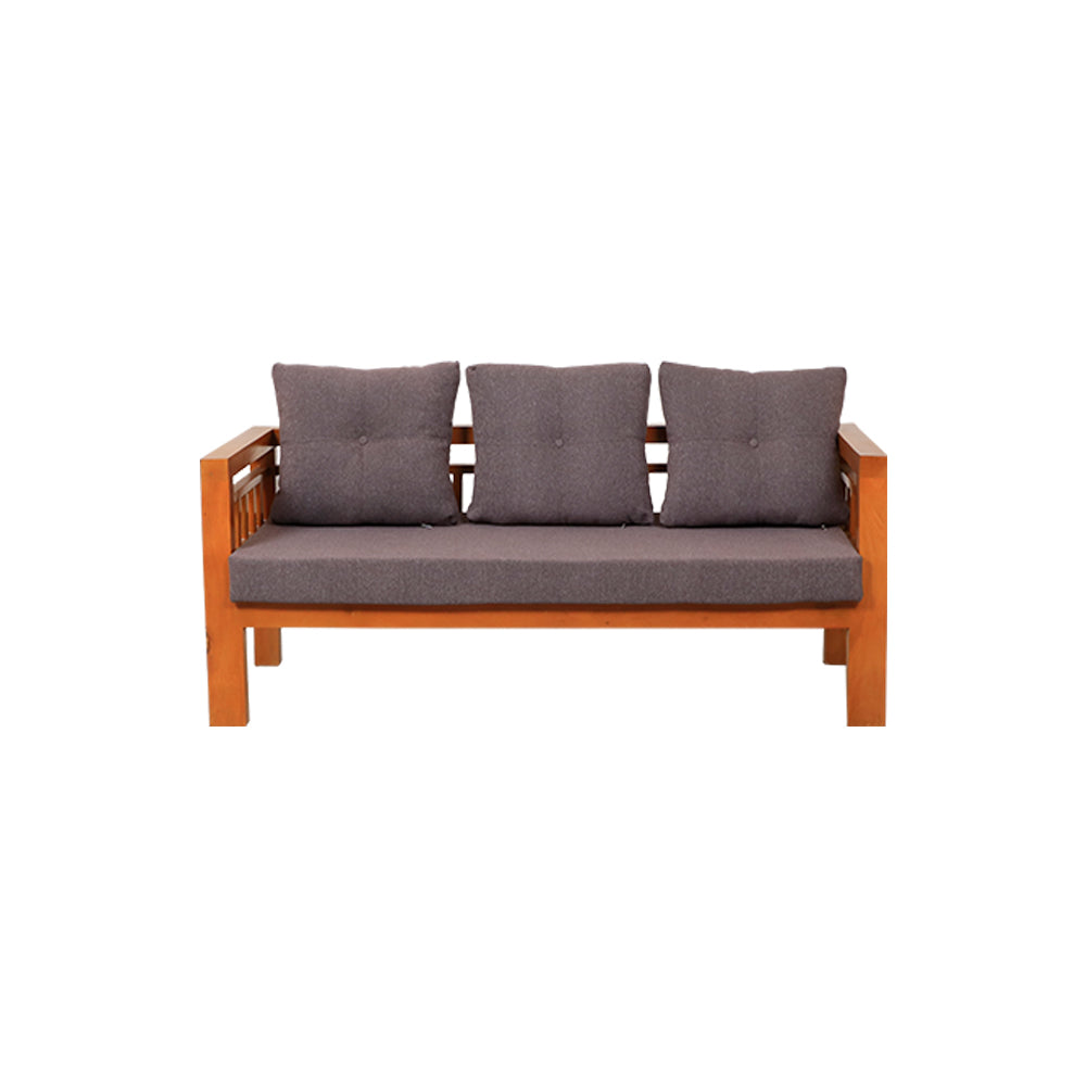 MAARK WOODEN SOFA SET (3+1+1) BOX TEAK COLOUR
