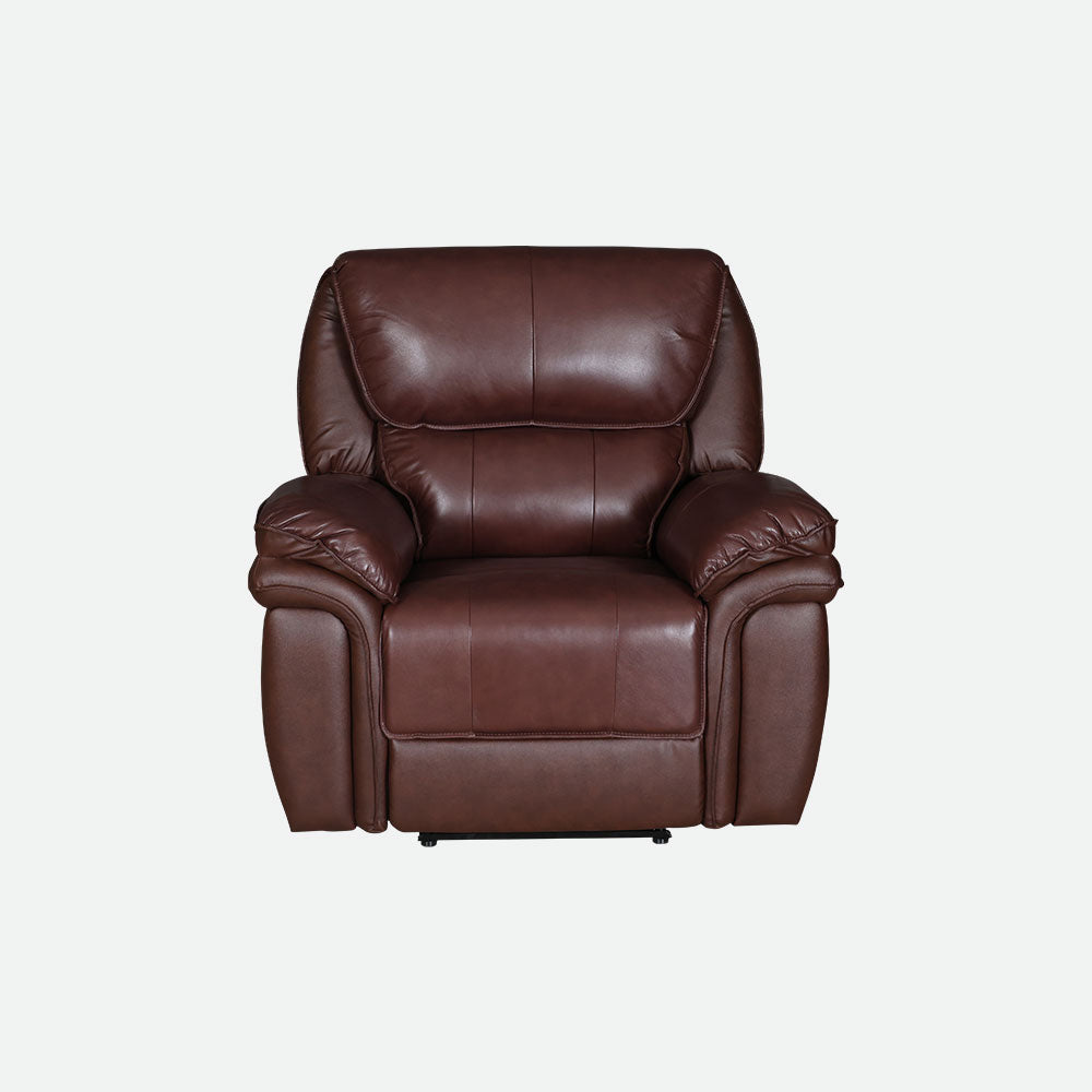 MAARK MOTORIZED RECLINER LEATHER SOFA SET (3R+1R+1R) 1233-1672 WINE COLOUR HT