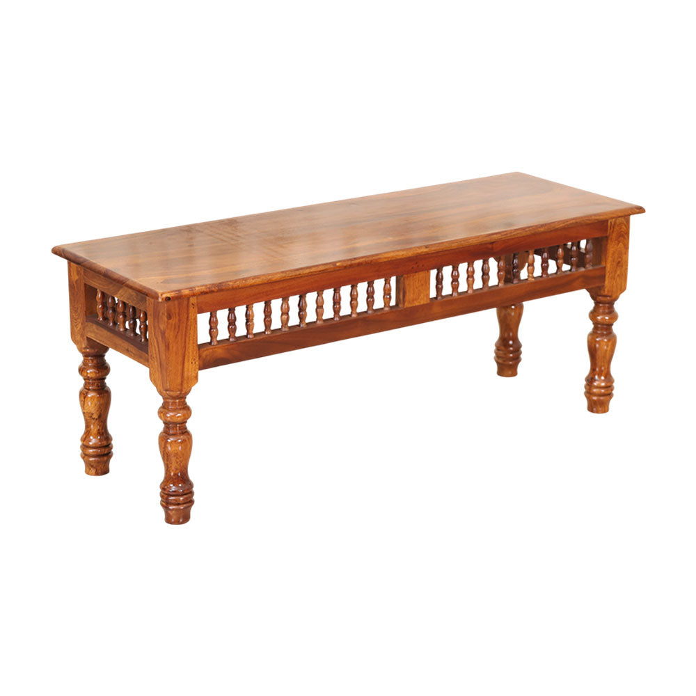 MAARK SHEESHAM WOOD 6 SEATER DINING SET (5.25*3) 1131 NATURAL FINISH SV