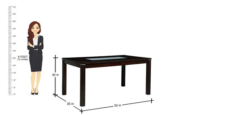 MAARK WOODEN TOP 4 SEATER DINING SET 6050-2408Y HT