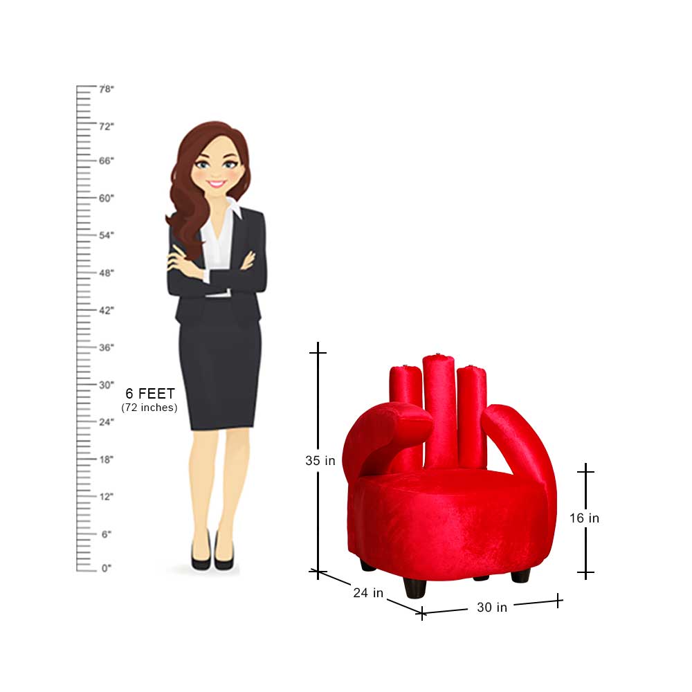 MAARK FABRIC SINGLE SEATER SOFA FINGER RED COLOUR