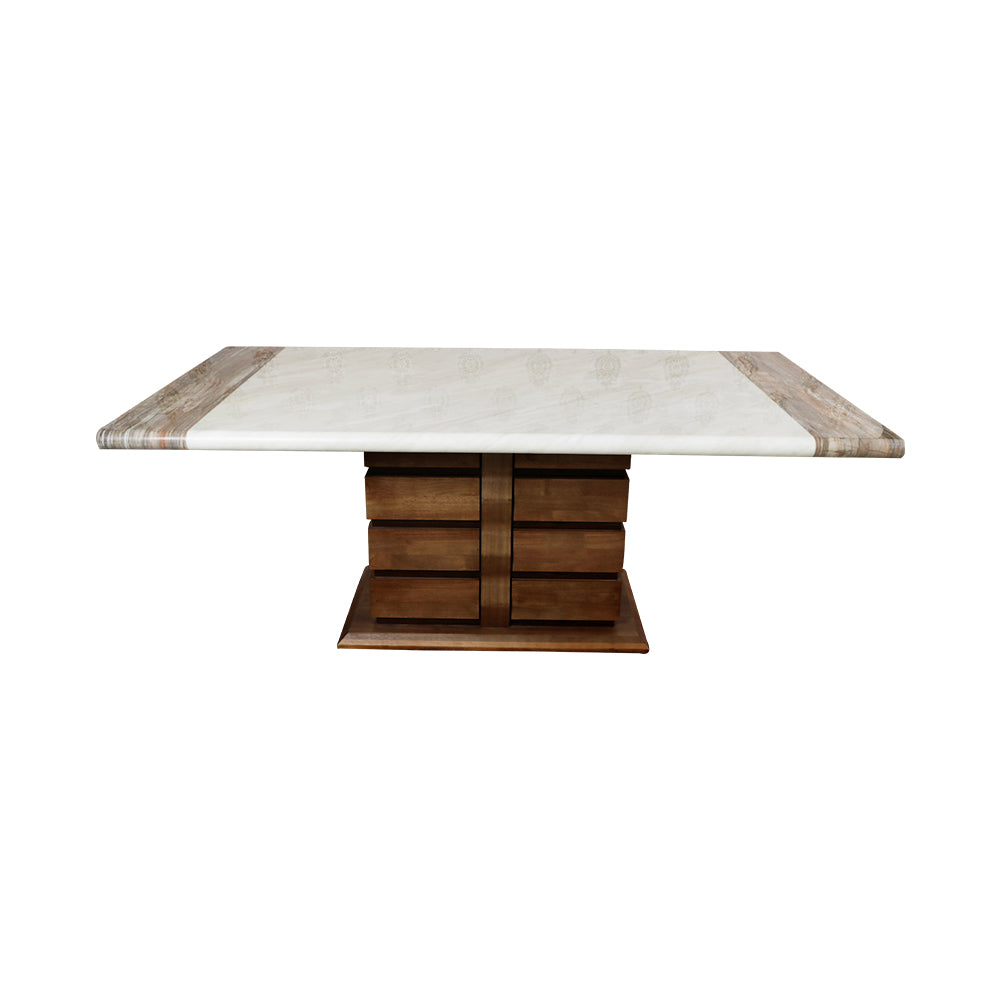 MAARK MARBLE TOP 6 SEATER DINING SET 1102-6145 HT