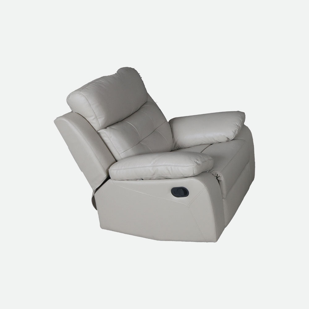 MAARK MANUAL RECLINER LEATHER SOFA SET (3R+1R+1R) 1157 CREAM COLOUR HT
