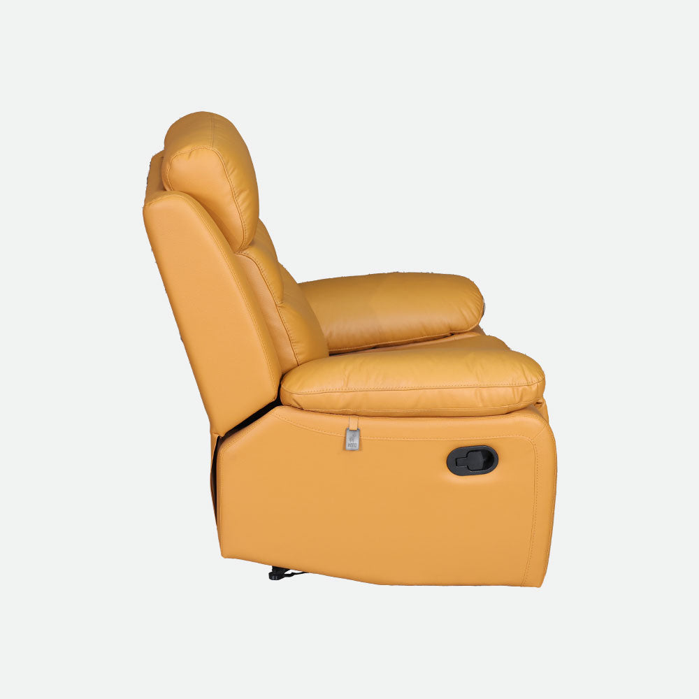 MAARK MANUAL RECLINER LEATHER SOFA 1266-9669 TAN COLOUR HT