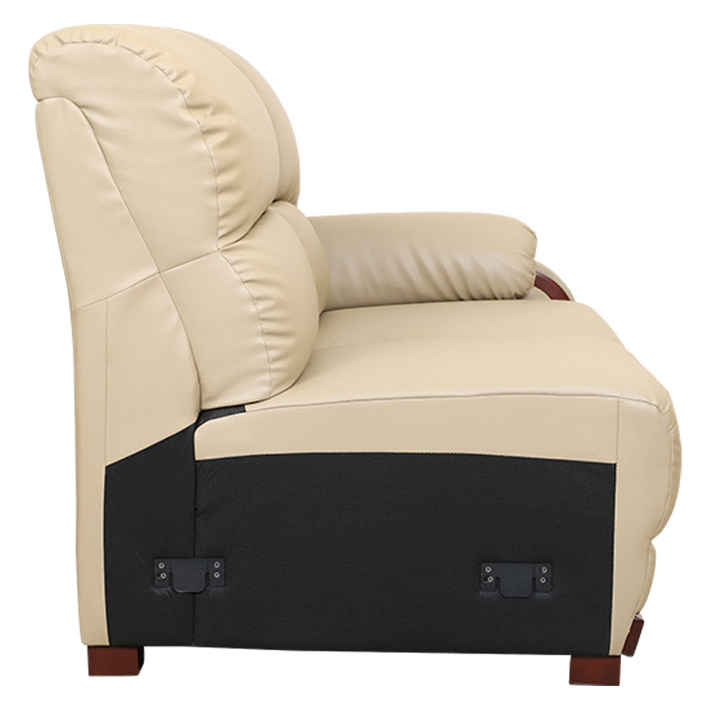 MAARK LEATHERETTE CORNER SOFA 5 SEATER DEMOS MOCHA COLOUR HT