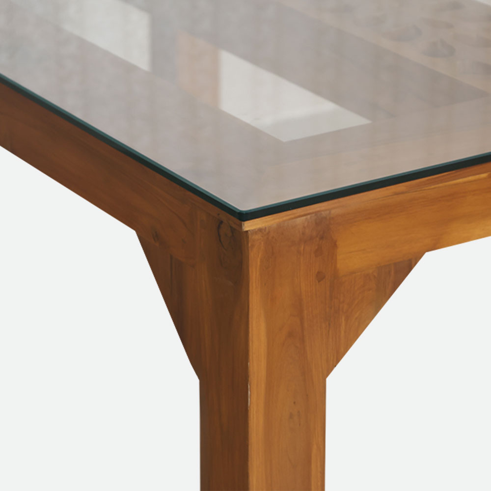 MAARK GLASS TOP 6 SEATER DINING SET 001 SUF