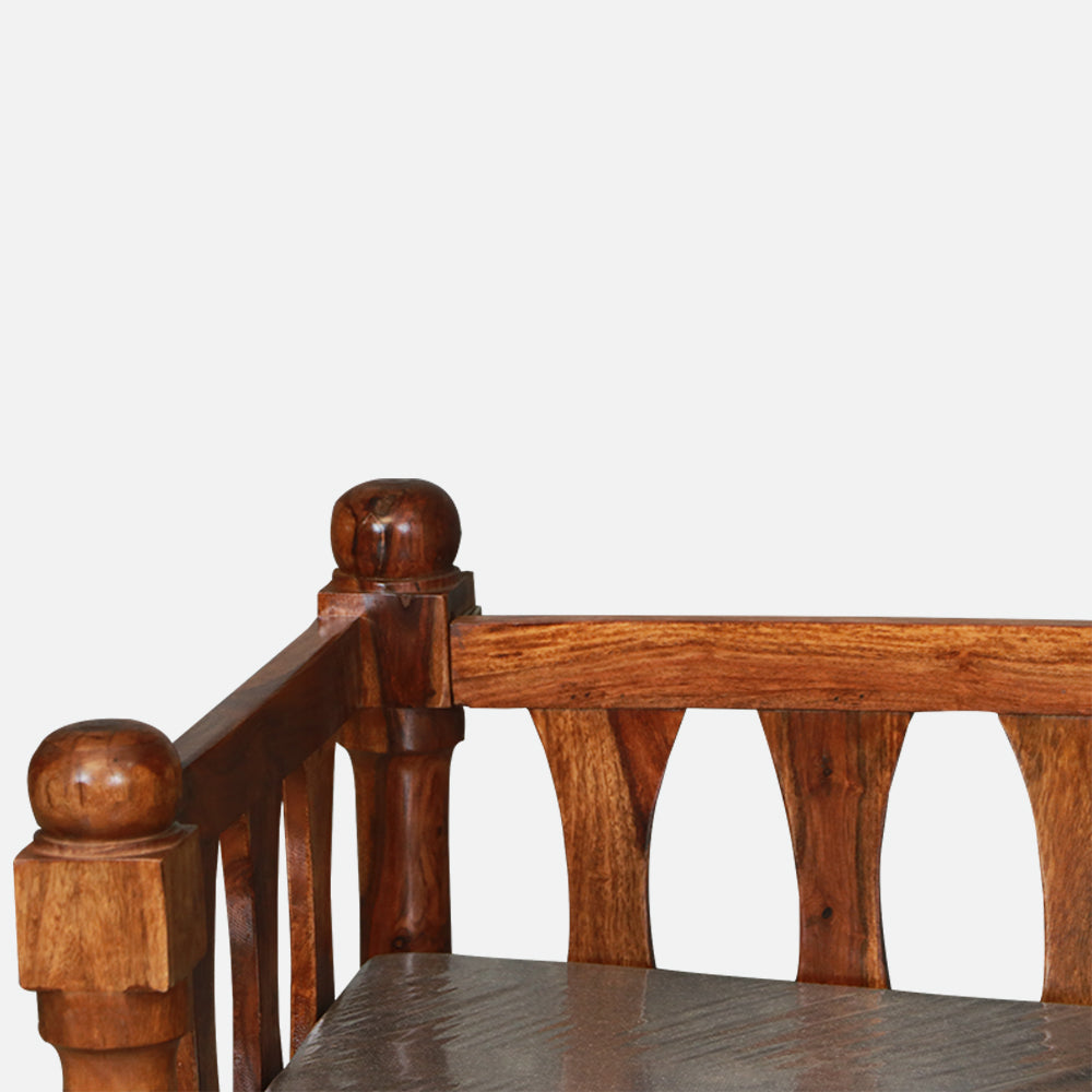 MAARK SHEESHAM WOOD DIWAN WITH CUSHION 4021 NATURAL FINISH SV