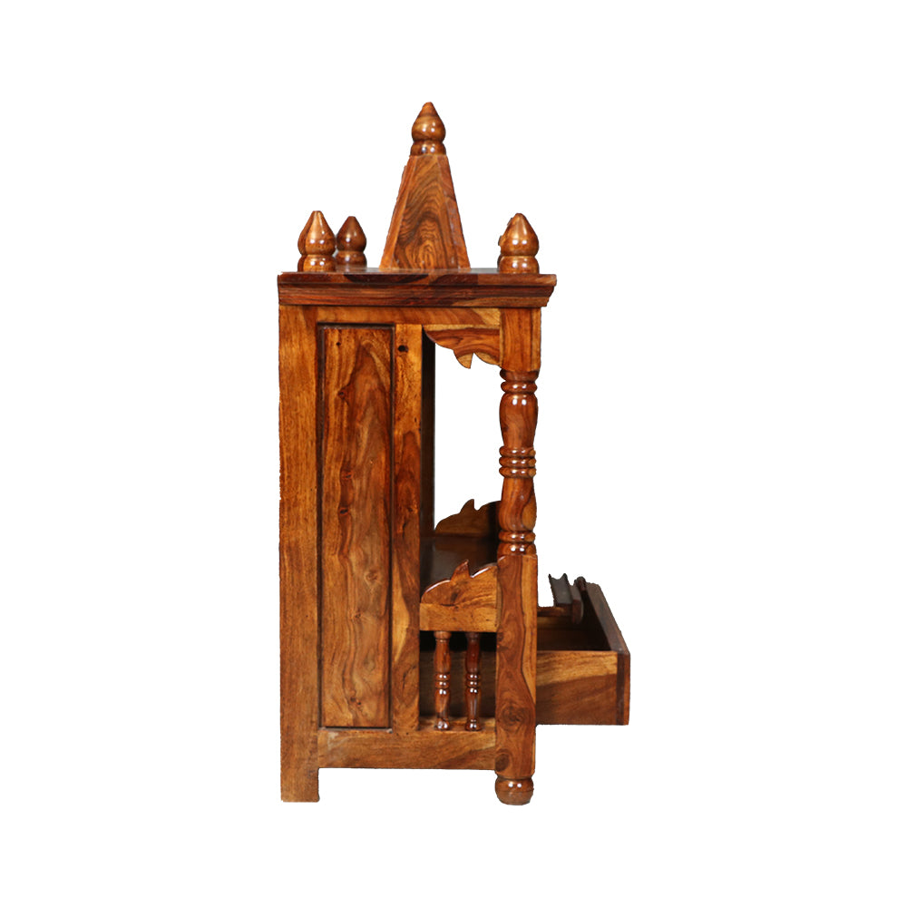 MAARK SHEESHAM WOOD POOJA RACK 1013 NATURAL FINISH SV