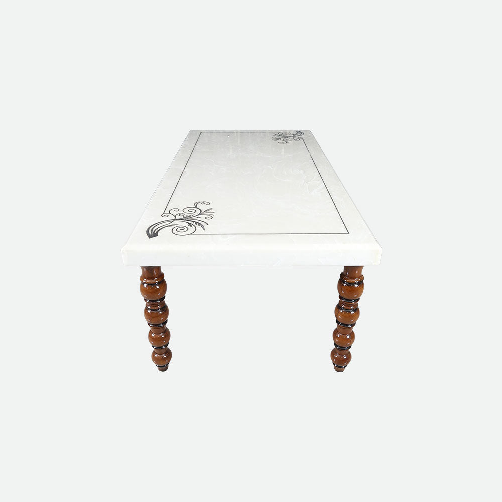 MAARK MARBLE TOP 8 SEATER DINING SET 7 BALL TD