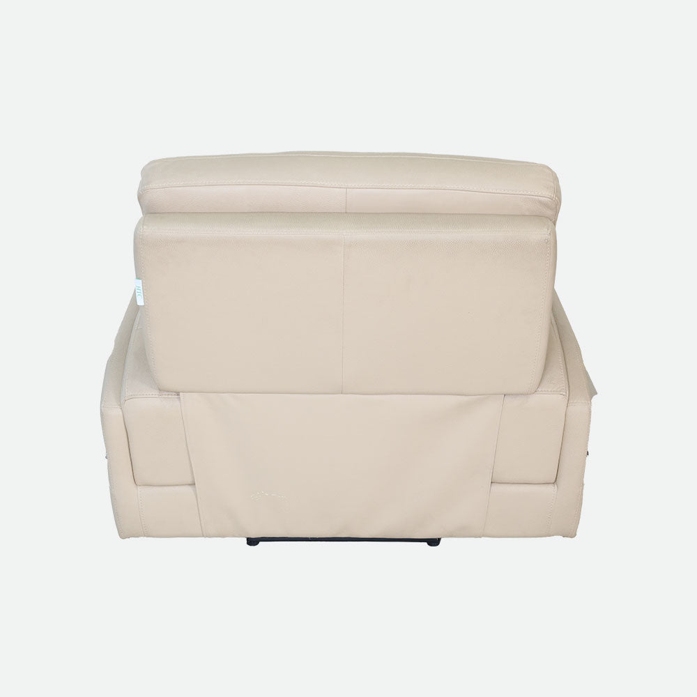 MAARK MANUAL RECLINER LEATHER SOFA SINGLE SEATER 9911 TL 1 CREAM COLOUR HT