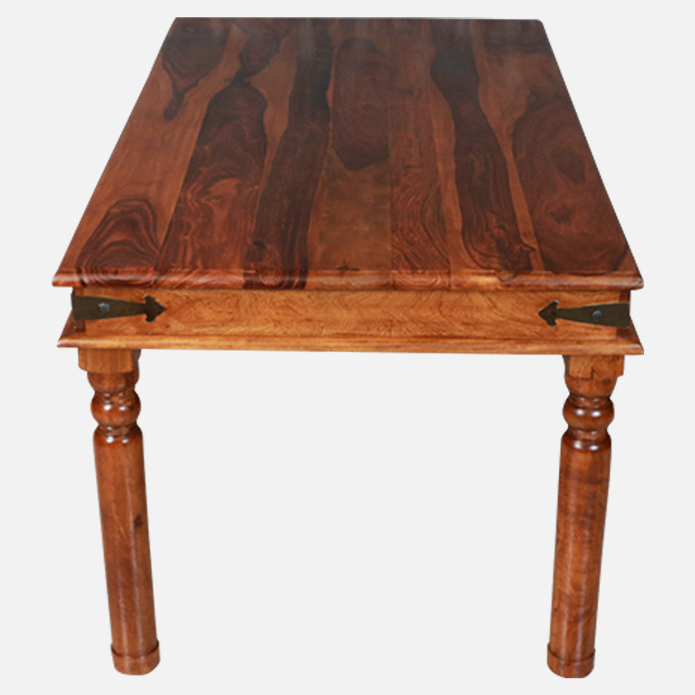 MAARK SHEESHAM WOOD 6 SEATER DINING SET (5.25*3) 1194 NATURAL FINISH SV