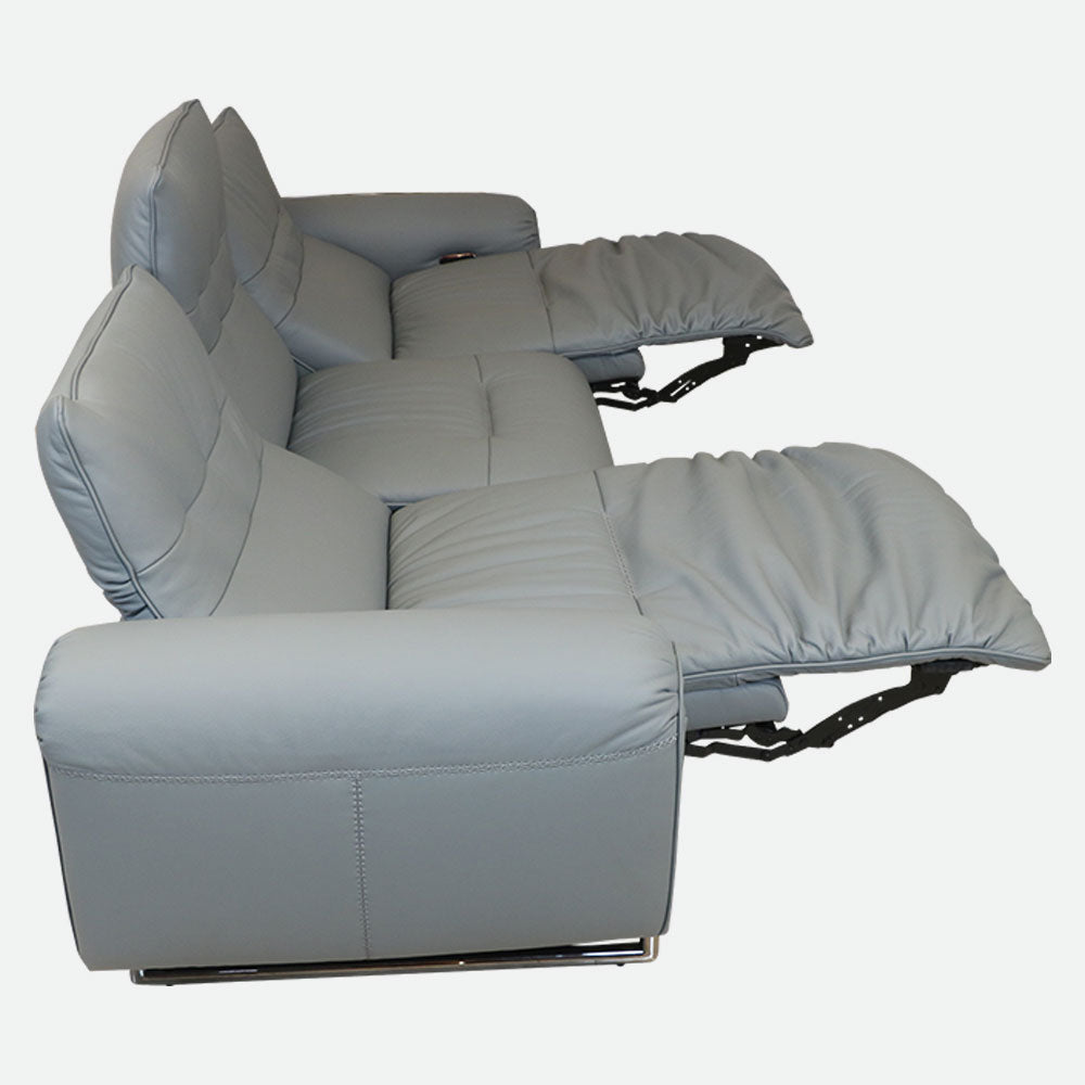 MAARK MOTORIZED RECLINER LEATHER SOFA SET (3R+2R) 2A13-6194-829 GRAY BLUE COLOUR HT