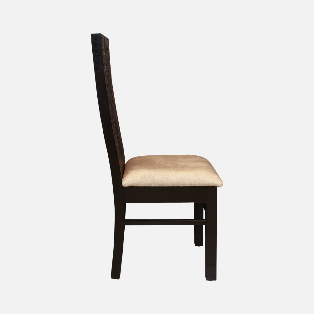 MAARK WOODEN TOP 6 SEATER DINING SET OVAL BLAZEN WALNUT COLOUR