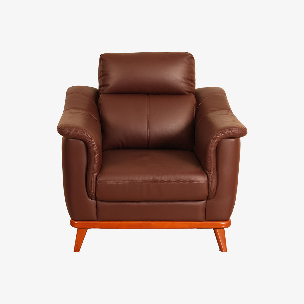 MAARK LEATHERETTE SOFA SET (3+1+1) CERMAI CHARCOAL COLOUR HT