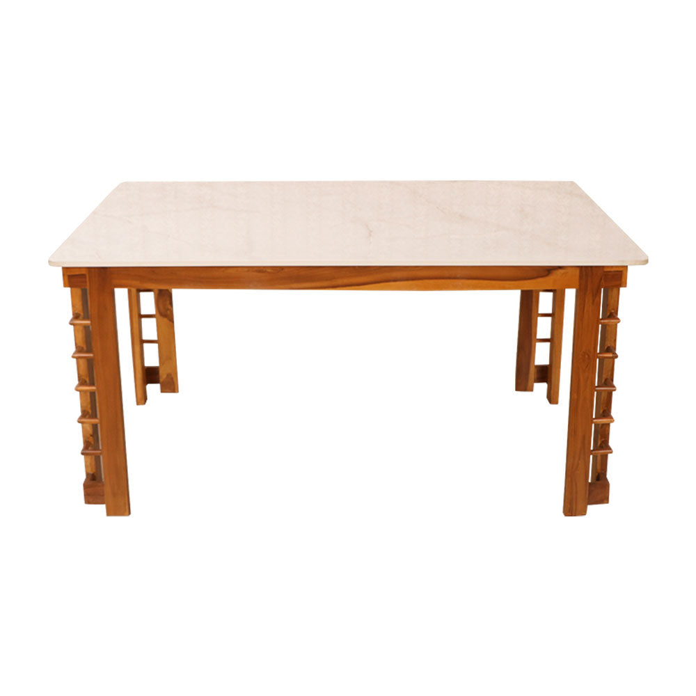 MAARK MARBLE TOP 6 SEATER DINING SET (1+6) KEERTHANAM