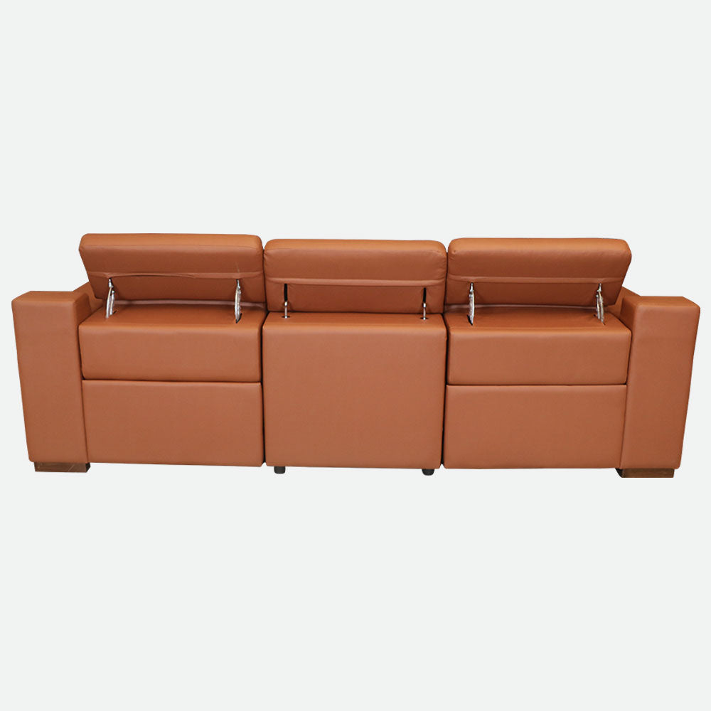 MAARK MOTORIZED RECLINER LEATHER SOFA SET (3R+2R+1R) 8356 TAN COLOUR HT