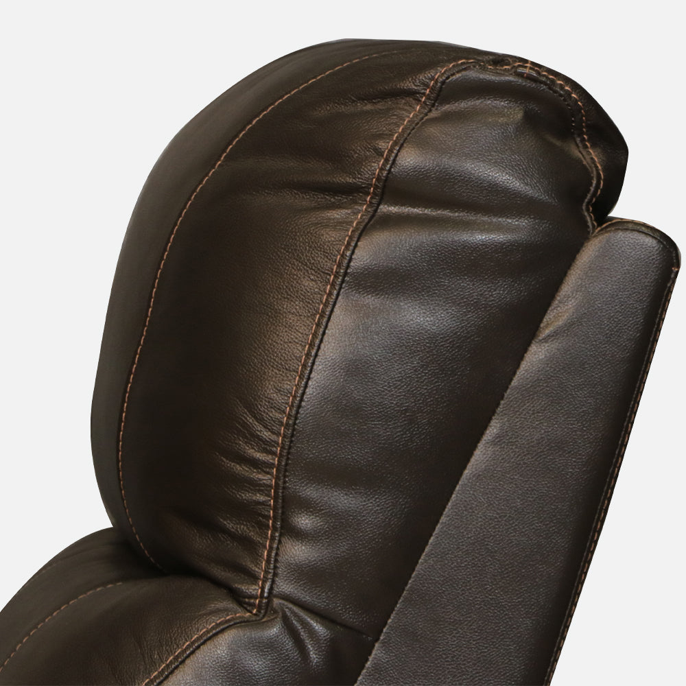 MAARK MANUAL RECLINER LEATHER SOFA THREE SEATER F8753-1015 WINE COLOUR HT