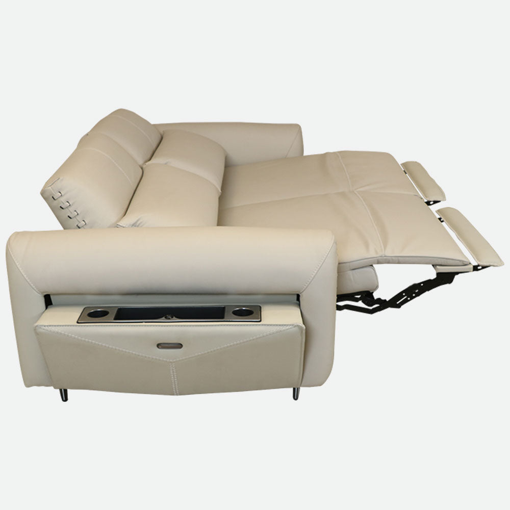 MAARK MOTORIZED RECLINER LEATHER SOFA SET (3R+2R+1R) 2A08-6194-15 BEIGE COLOUR HT