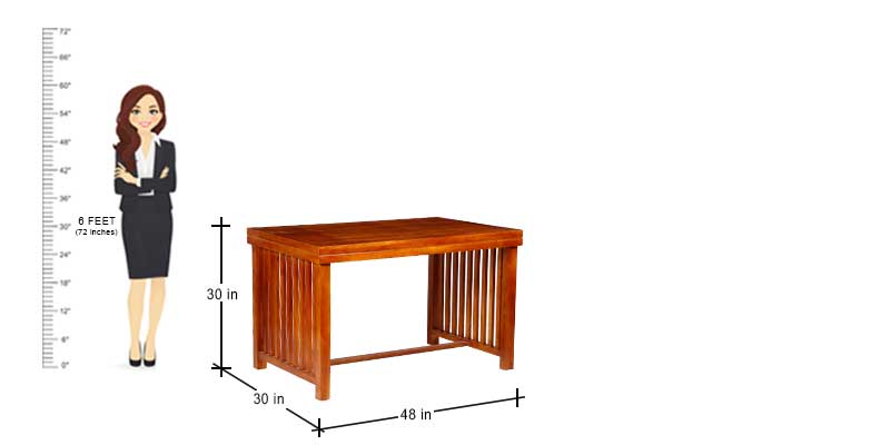 MAARK WOODEN TOP 4 SEATER DINING SET WINDOW TEAK COLOUR