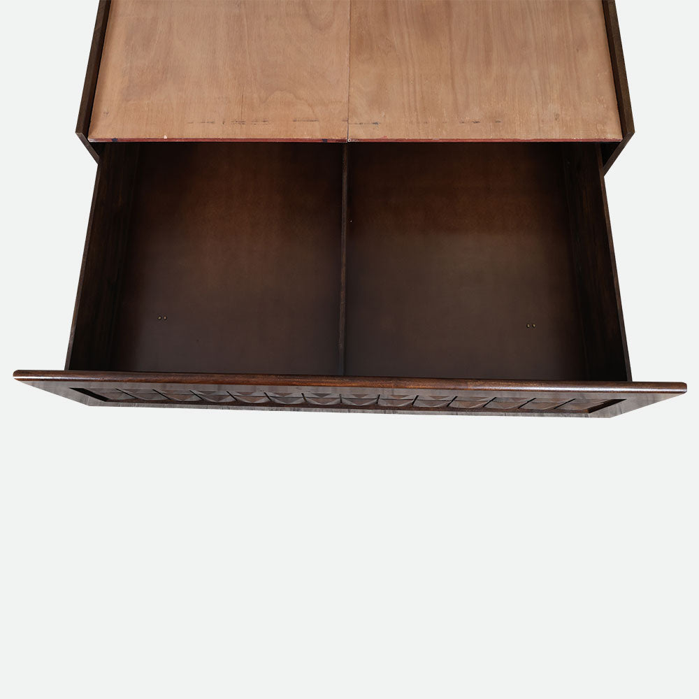 MAARK SHEESHAM WOOD KING SIZE BED WITH STORAGE (6*6.5) 3061 STONE FINISH SV