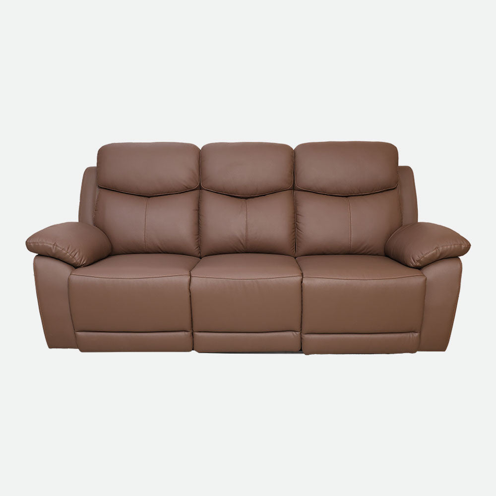 MAARK MOTORIZED RECLINER LEATHER SOFA SET 3R+2R+1R 1406 - CAMEL HT