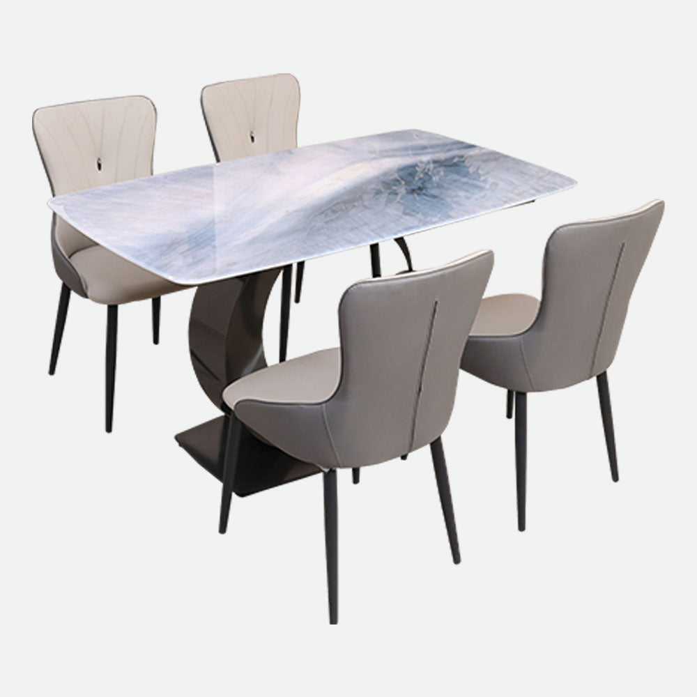 MAARK MARBLE TOP 4 SEATER DINING SET B81-A1 HT