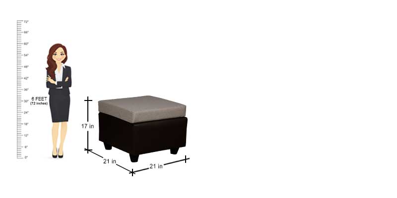 MAARK FABRIC THREE SEATER SOFA TINY WITH PUFFY BROWN COLOUR